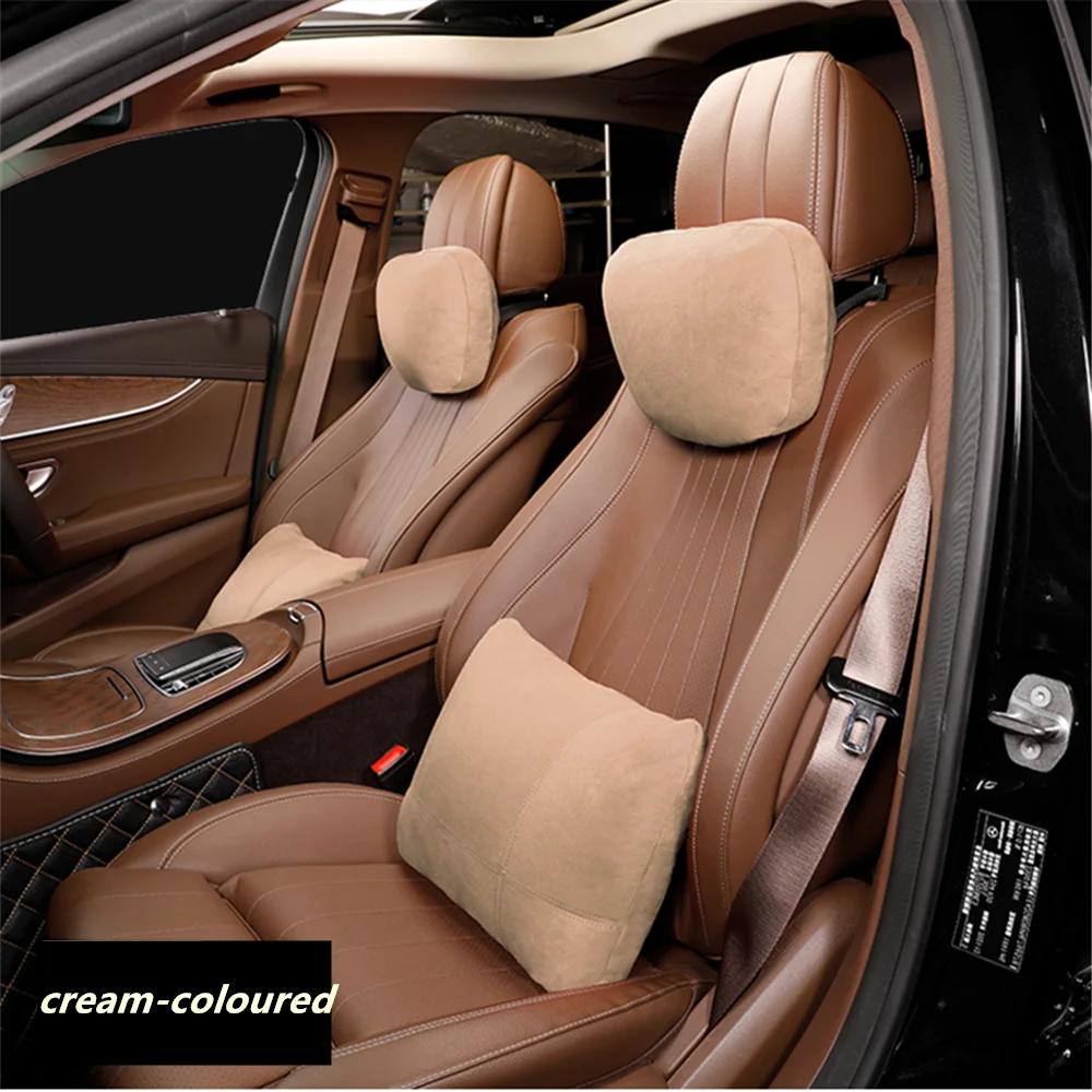 Black Automobile Headrest Pillow Pillow Cushion Absorbs moisture, breathes air, absorbs shock and protects neck headrest.