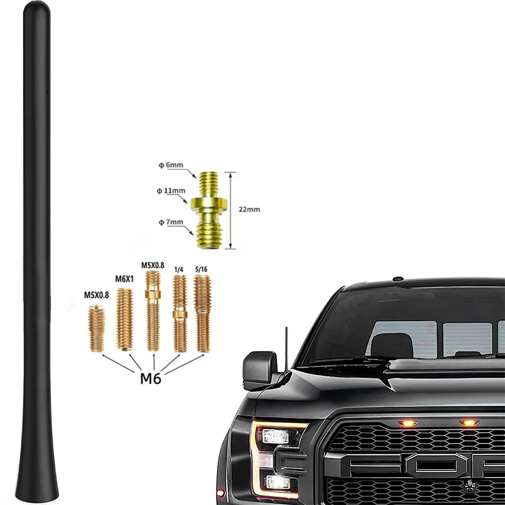 Carbon Fiber Cars Antenna External FM/AM Glaze Car Radio Antenna with Strong Signal Auto Antenna Refitting Supplies