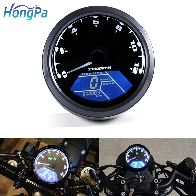 Мотоцикл одометр 12000PRM механический тахометр мотоцикл светодиодный ЖК цифровой