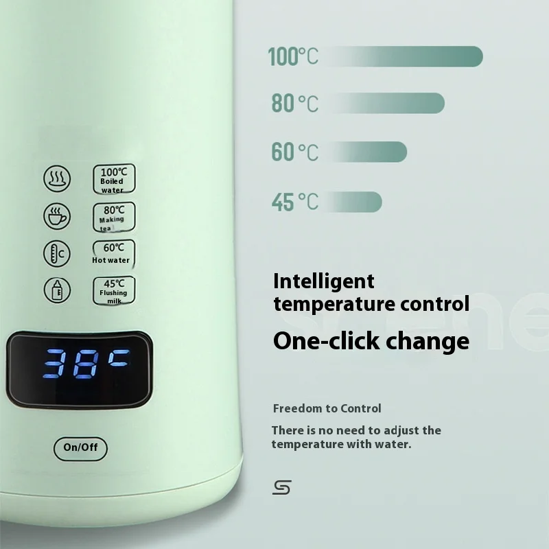 110V Intelligent Stainless Steel Electric Water Cup Portable Small Electric Heating Boiler Tea Coffee Constant Household