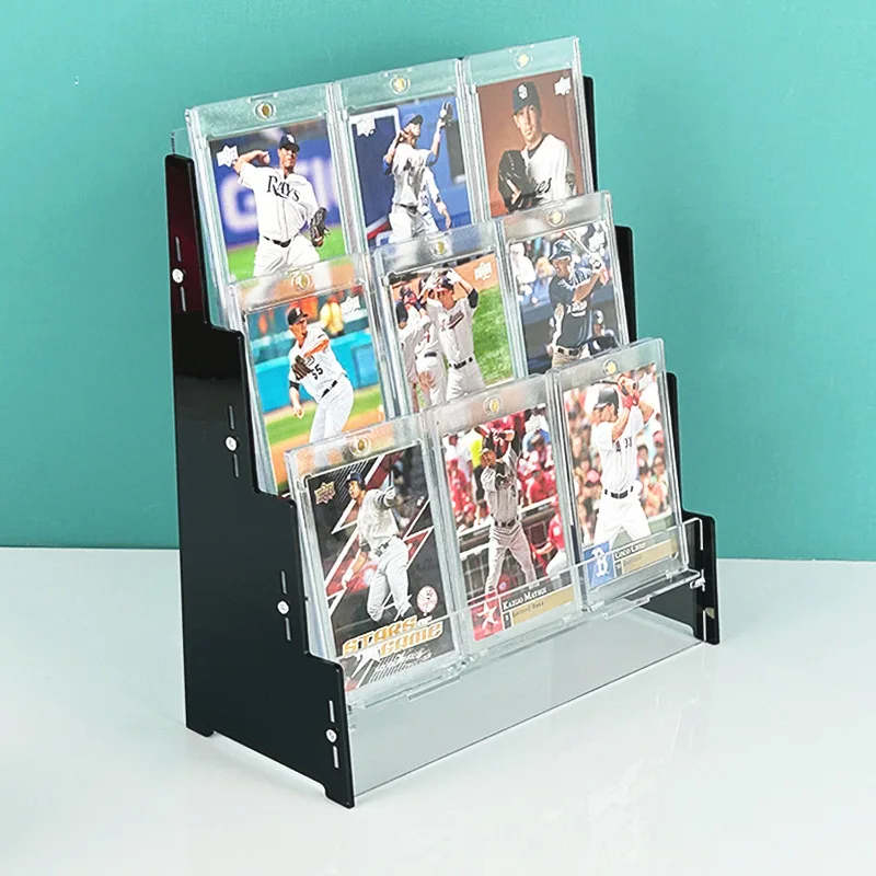 Custom Counter Tiered 4 Layer Acrylic Greeting Card Display Shelf for wholesale