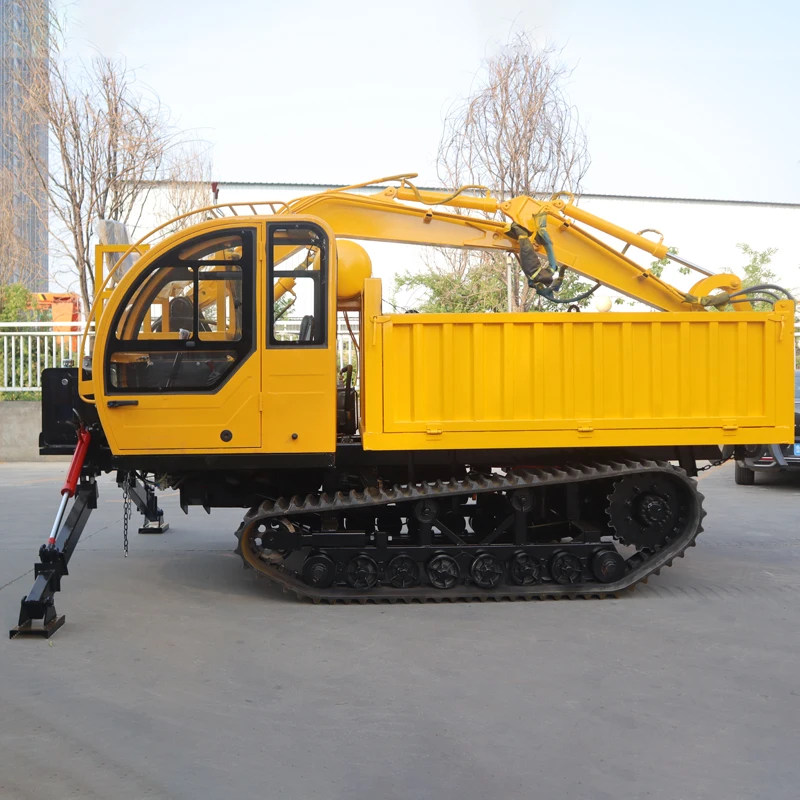 China Construction mobile crawler crane 6 tons 5 tons dump truck mounted excavator with chipper