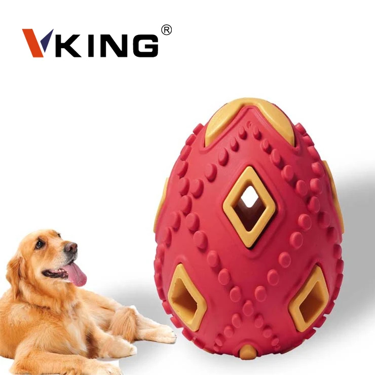 New Custom durable interactive egg shape pet dog Training puzzle feeder treat dispensing dog toys ball