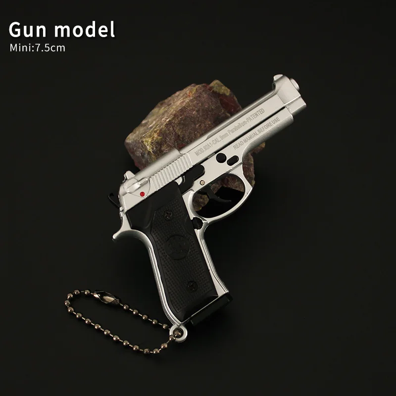 Metal Beretta Keychain Mini 7.5cm Cartridge Clip Bullet Removable Assemble Pistol Realistic Exquisite Beretta