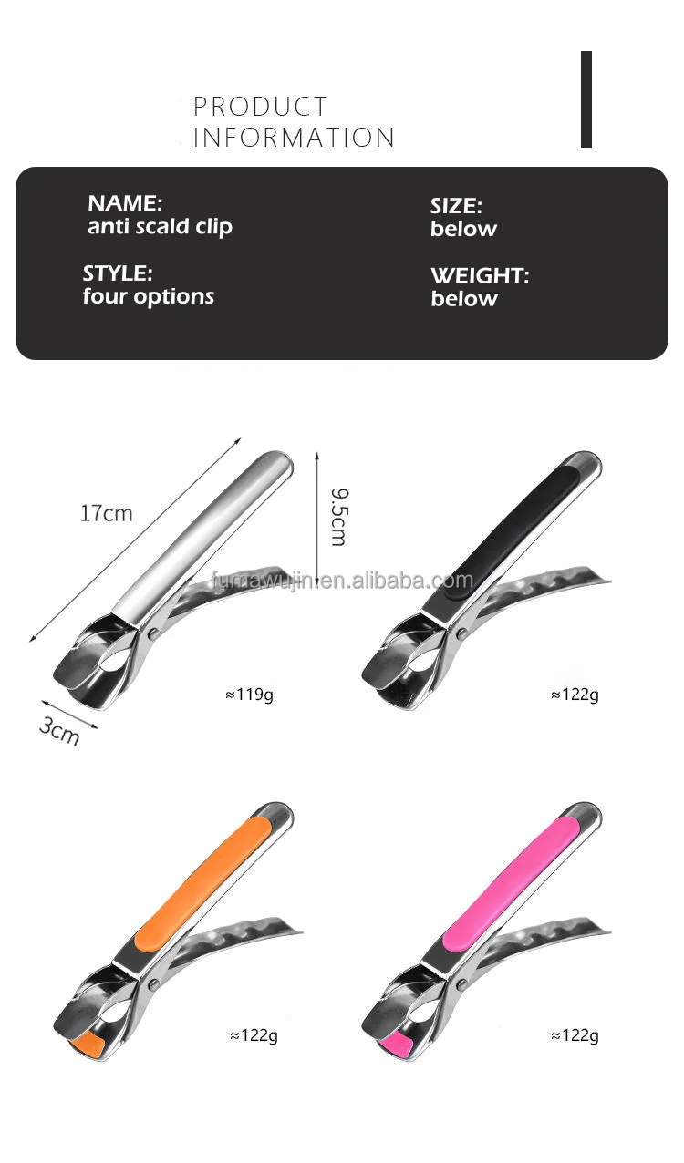 Kitchen tools clamp cooking utensils food clip for hot plates and bowls metal clamp dish safety tongs