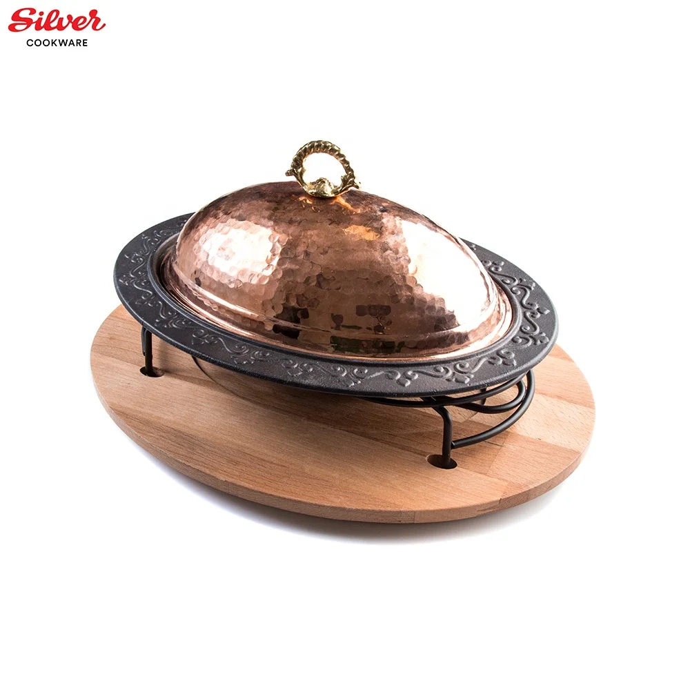 Round Oval Meal Plate Service Platter Cast Iron Plate Dish Customized Pattern Color Enamel Metal Enamel Coating 3.7mm/5mm 1.66kg