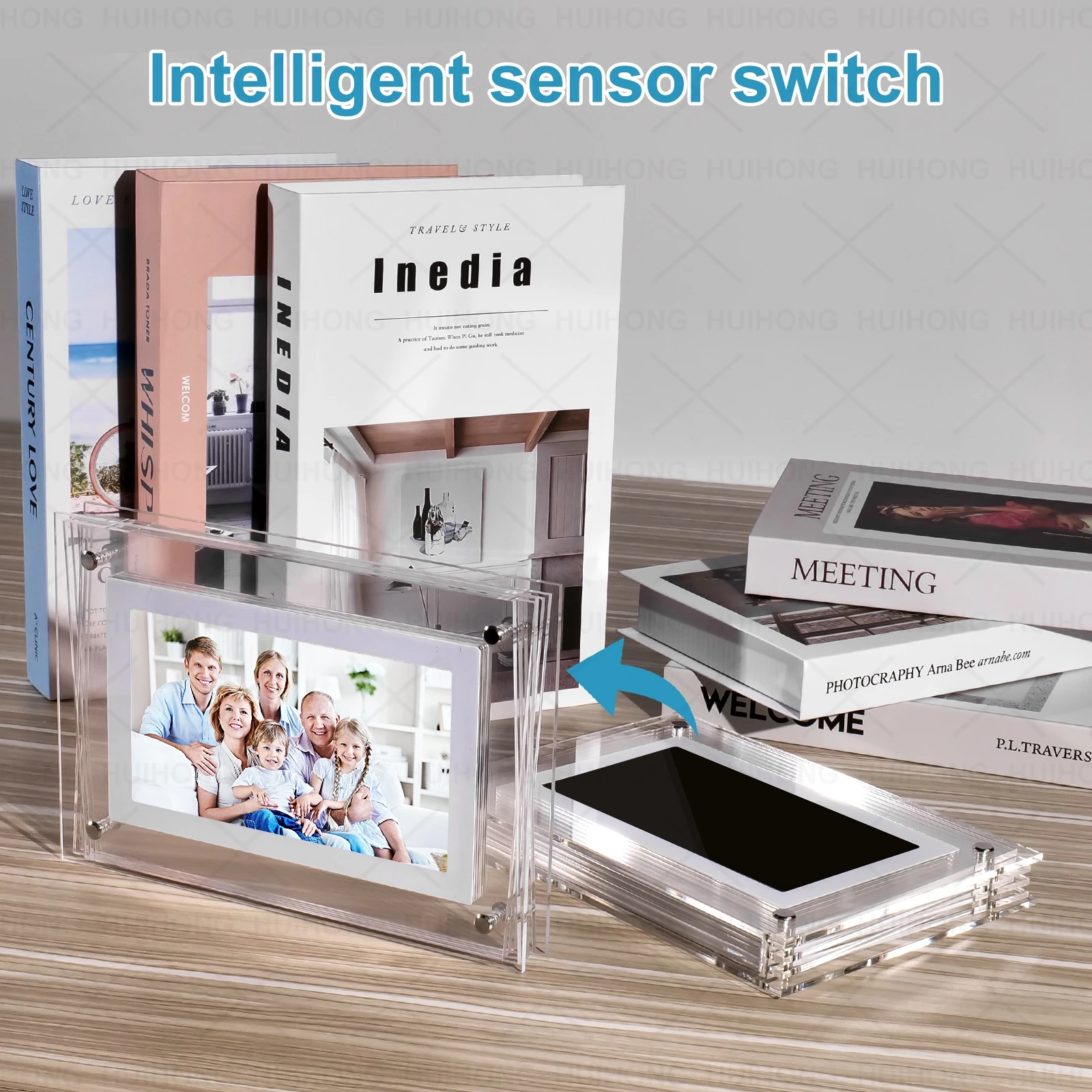 Hot sale wholesale Colorful NFT Transparent electronic album digital exclusive Acrylic player motion video photo frame