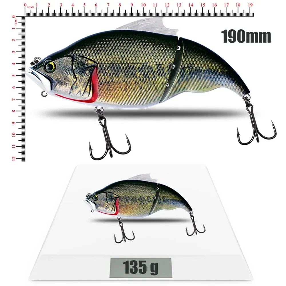 Vatalion 2 Jointed Bass Crankbait Artificial Hard Bait 15Colors Floating 190mm 135g Wobbler Trout VIB Fishing Vibration