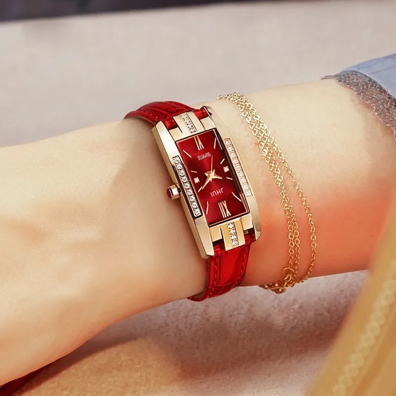 WJ-10527 cheap yiwu factory hot selling rose gold luxury Roma diamond small ladies watch vintage green fashion watch for women