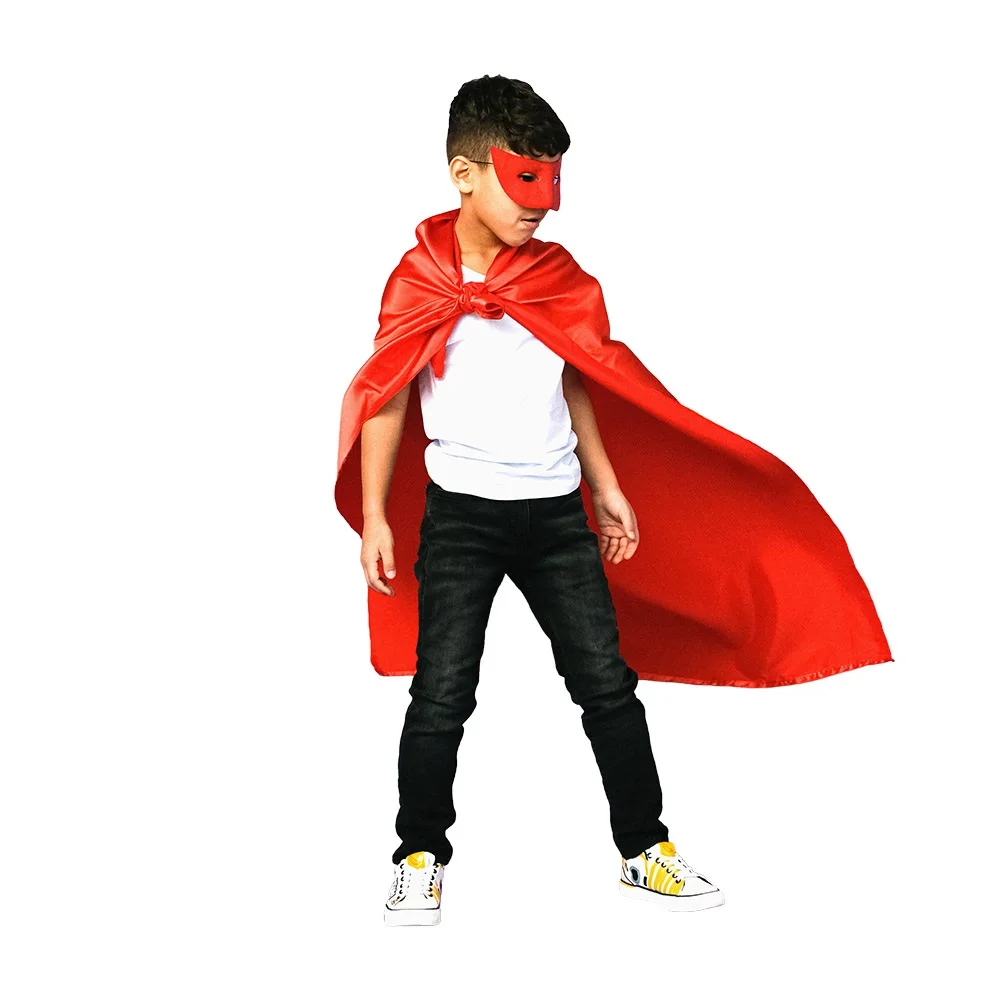 
2021 Kids Carnival Party Superhero Cape Hot Sale Kids Red Superhero Cape Fancy Children Costumes Customized Appreal 
