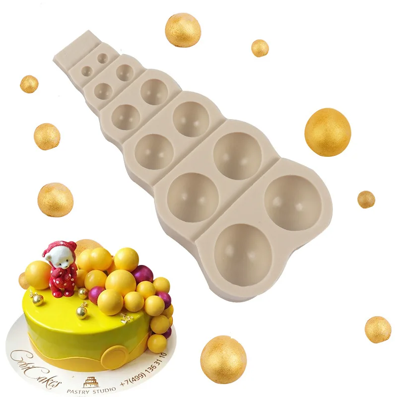 Round Semi-circular Pearl Silicone Cake Mold Baking DIY Decoration Tool Chocolate Jelly Mould Kitchen Accessories Gadgets