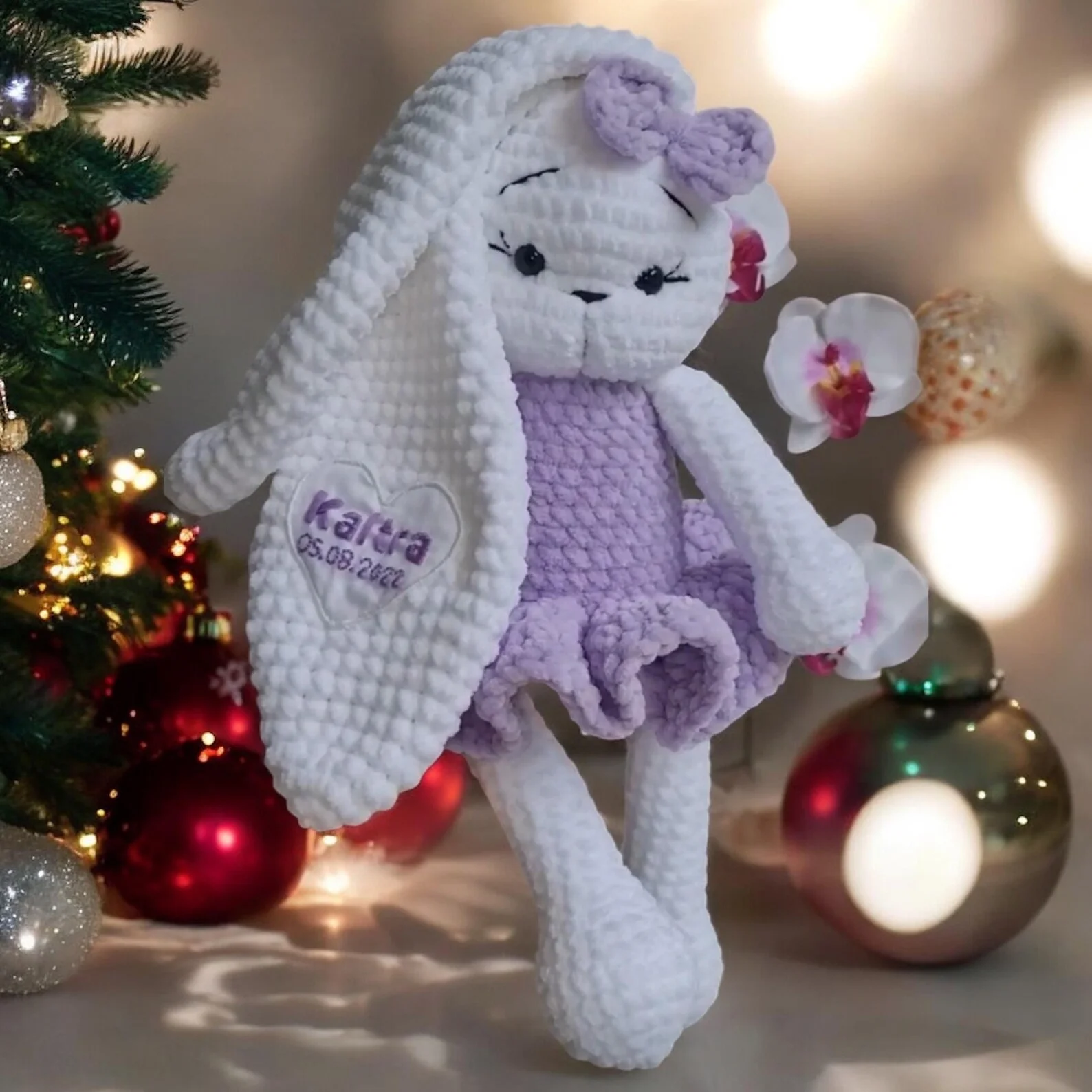 100% Handmade Crochet Animal Toys Amigurumi Bunny Rabbit Wholesale Handmade Bunny Plush Toys  Cute Baby Comfort Doll Rabbit