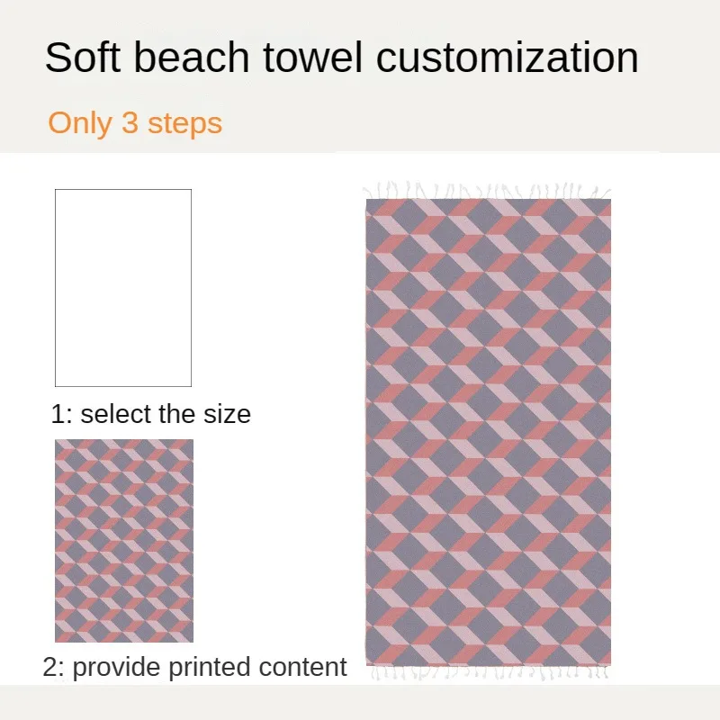 Custom 100% Turkish Cotton Beach Towel Large Soft Absorbent Quick Dry Oversized Bath Towels With Tassels Turkish Fouta