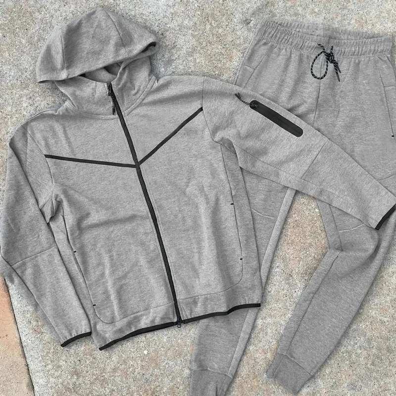 High Quality Sudaderas Plain Black Tracksuit Slim Fit Men Latest Sportswear Sudaderas Hombre Zipper Tracksuit Sweatsuit