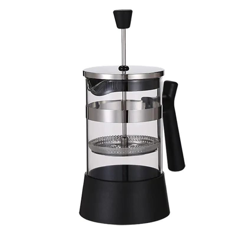 600 ML French Press Coffee Maker, Stainless Steel Coffee Press, Cold Brew Borosilicate Glass Coffee Pot for Camping Travel Gifts