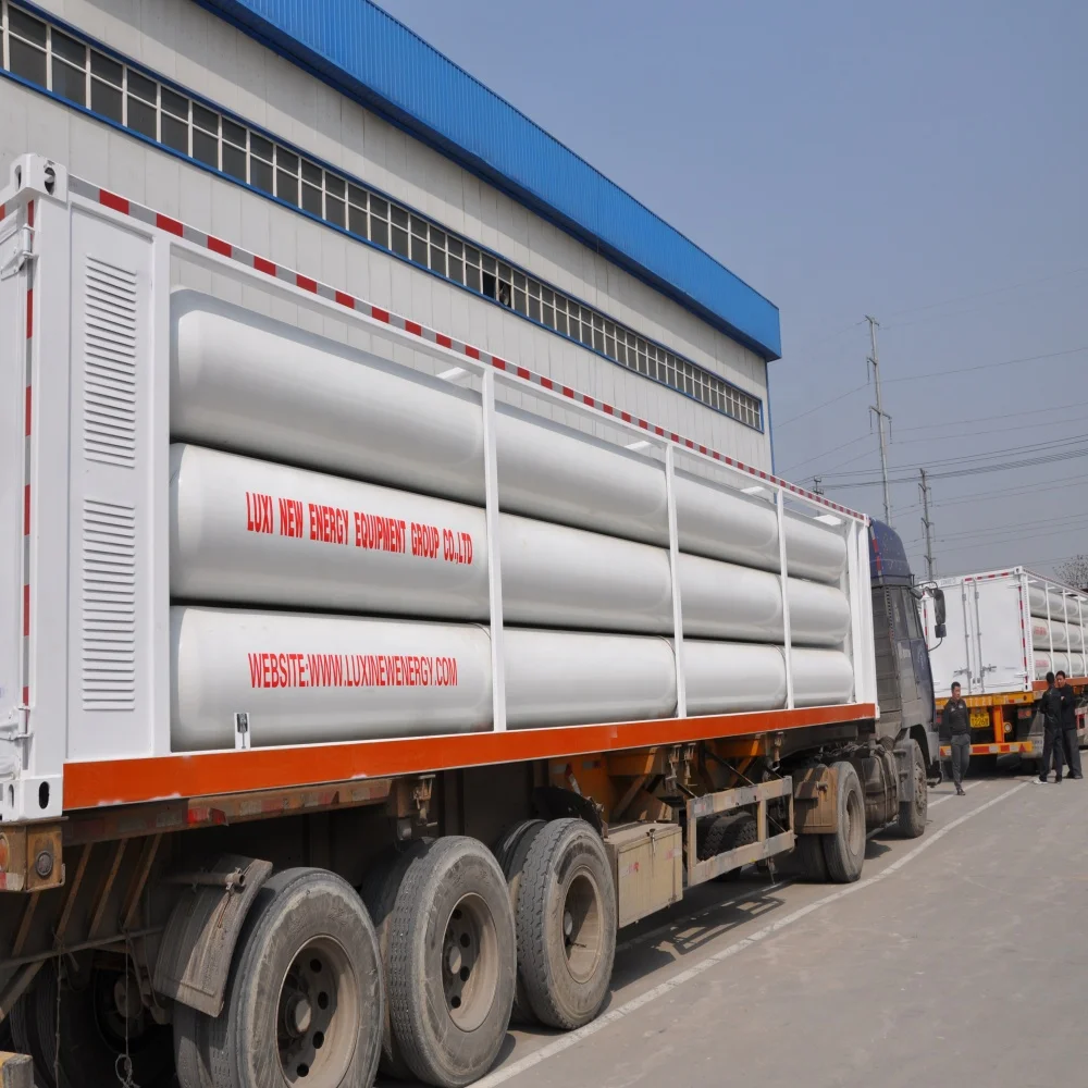 High Pressure CNG Compressed Gas Jumbo Tube Skid Container Transport Semi Trailer