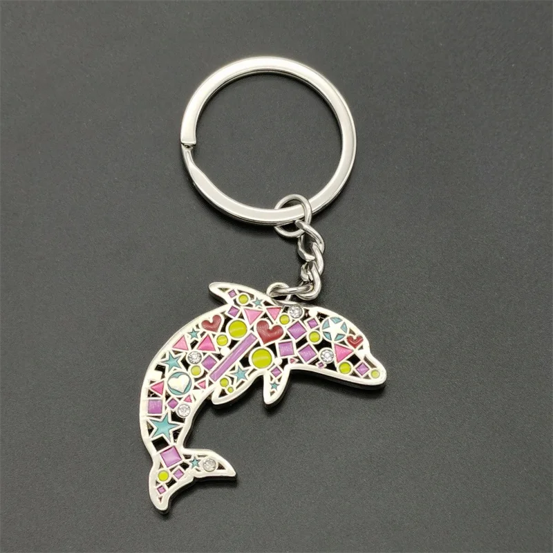 Высококачественный эмалированный брелок с дельфином, брелок для ключей, брелок с подвеской в виде лягушки, сумки, божьей коровки