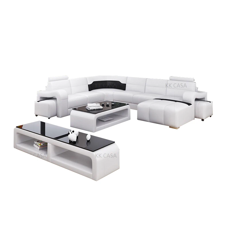 Custom Best Selling living room Massage Sofa Leather 7 Seater Sectional Sofa Set Sectionals corner Sofas