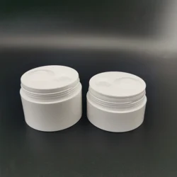 50 ml airless cream jar white custom logo empty plastic cream gel jar