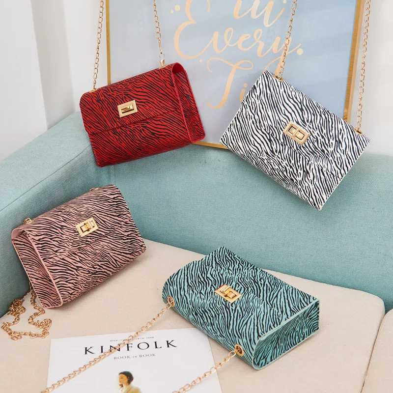 New fashion lock small square handbag shoulder messenger simple chain pattern women crossbodyl bag