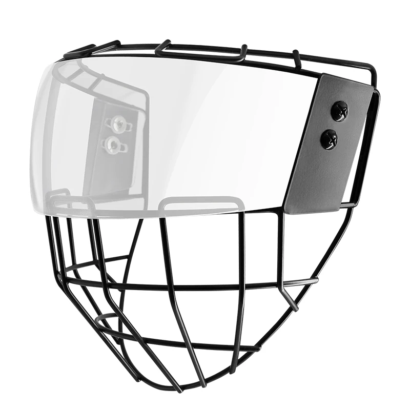 Polycarbonate and A3 Steel Combo Full Face Senior Ice Hockey Cage With Ice Hockey Visor for Ice Hockey Helmet