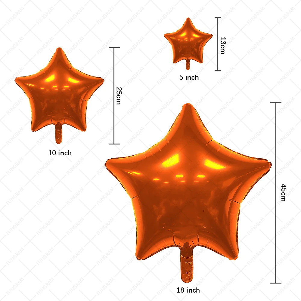 New Soild Color 18 Inch Star Foil Balloons Factory Direct Event Party Decoration 18 Inch Five-pointed Star Aluminum Foil Balloon