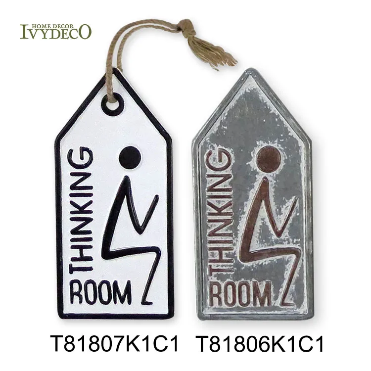 IVYDECO белая подвесная табличка для туалета металлическая