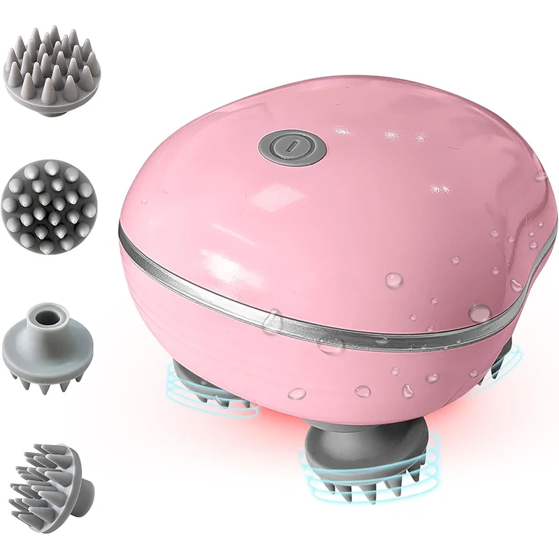 Electric Waterproof Silicone Head Massager Scalp Stress Relax Head Scratcher Scalp Massager