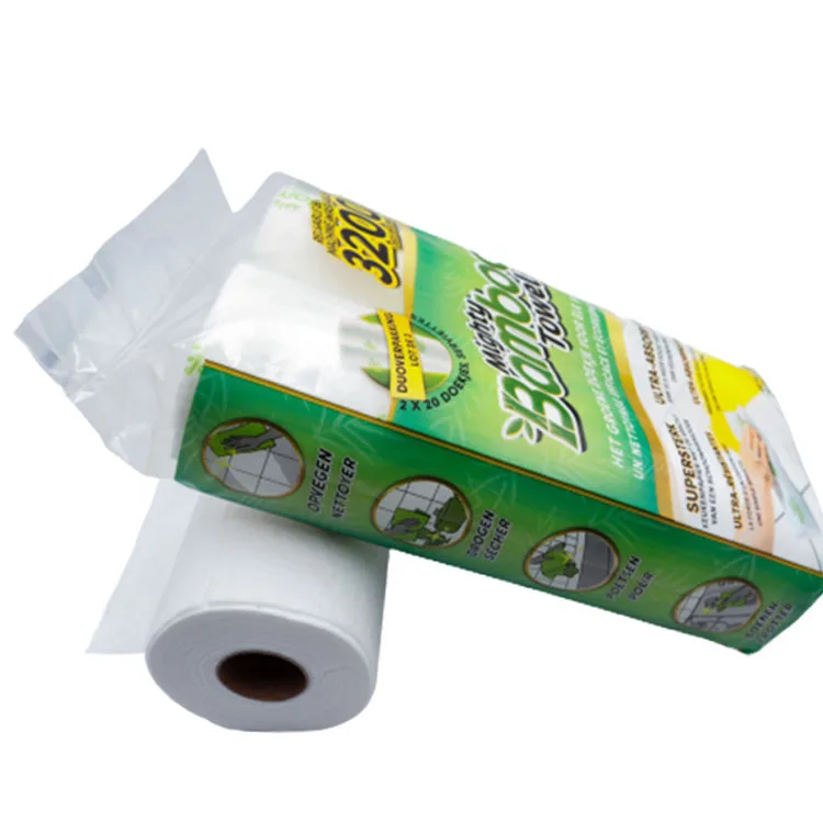 Topeco Bamboo Fabric Roll Kitchen Dish Cleaning Sponges Dishwashing Cloth Disposable Kitchen Cleaning Towel Roll