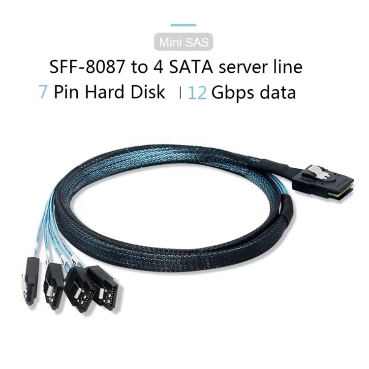 12 Гбит/с 50 см Mini SAS 36P SFF-8087 мужские до 4 SATA 7P передачи сплиттер жесткий диск кабель для