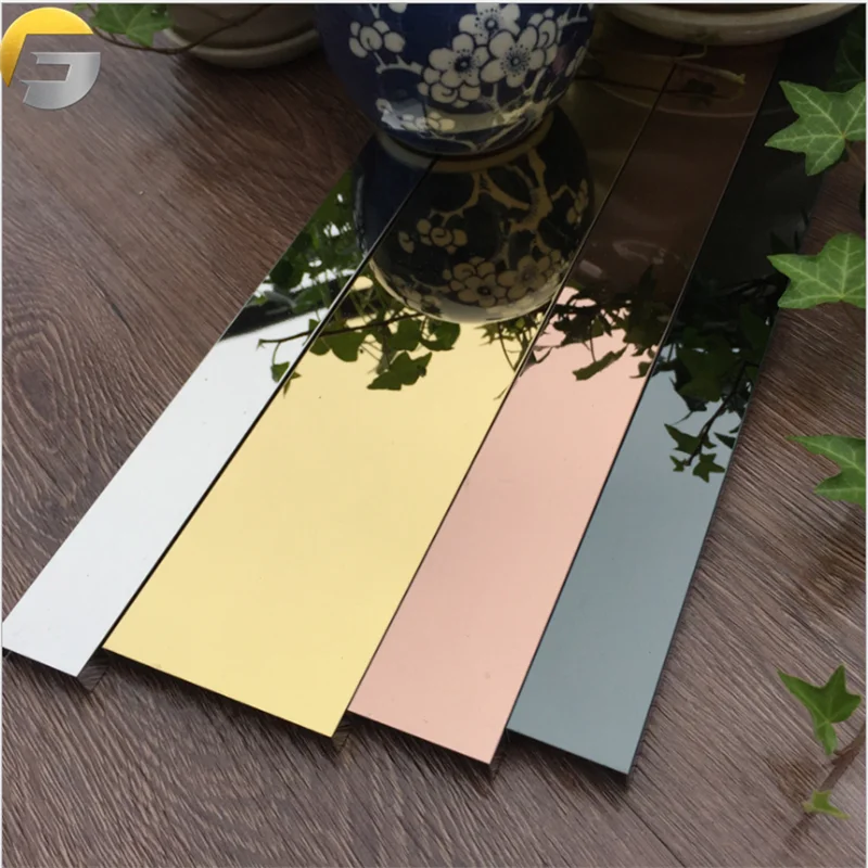 Efan factory custom factories golden stainless steel flat strip Thin Decorative Metal Strips