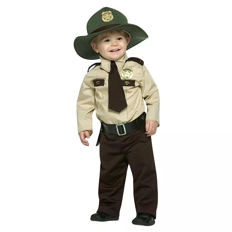 Bulk Cheap Halloween Costume Role Play Costume Children Police Dress Up Costume Policeman Fancy Clothes kids