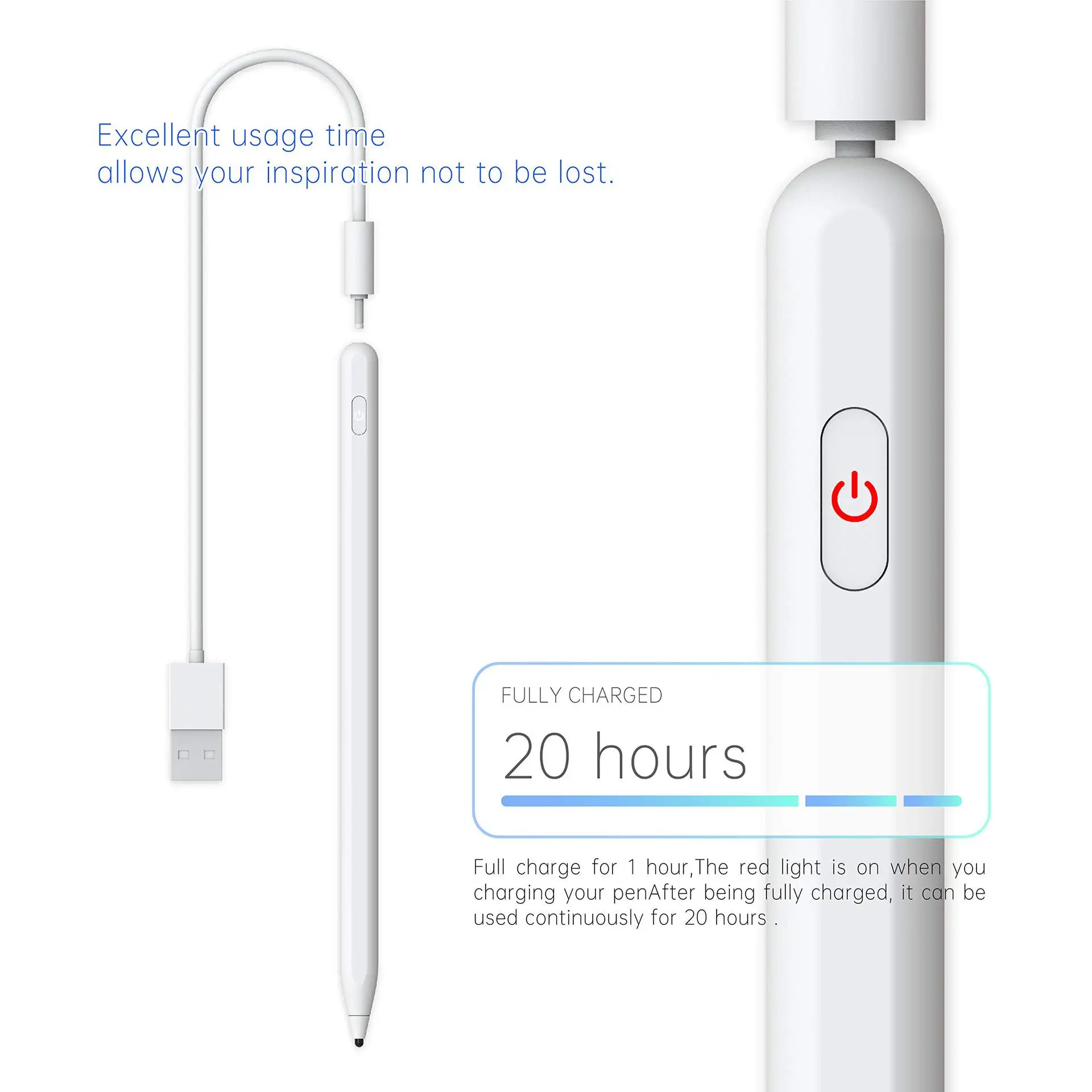  Высокочувствительный активный стилус для iPad Apple Pencil совместимый с сенсорным экраном IOS Windows после отказа от