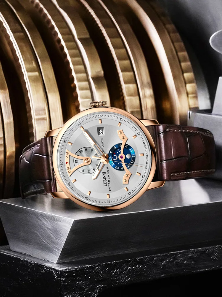 Роскошные автоматические часы LOBINNI уникальный дизайн наручные мужские Armbanduhr 2020