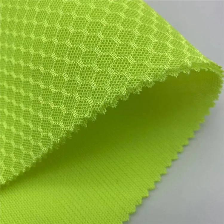 High quality hexagonal mesh fabric 100% polyester stretch fabric for seat cushion mattress side wrap