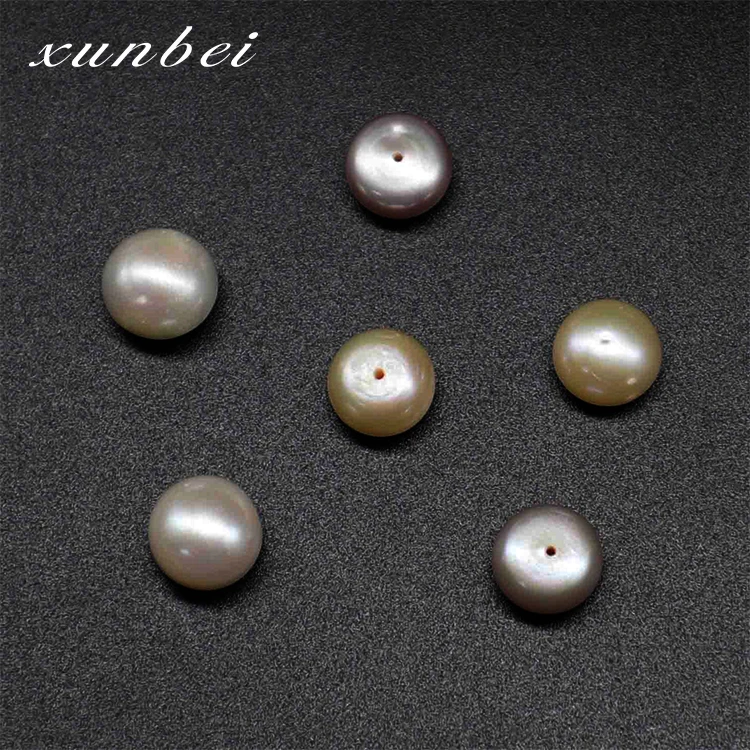 
Wholesale Natural Freshwater Round Bread Pearl 3A Grade Half Hole Loose Bead Accessories 