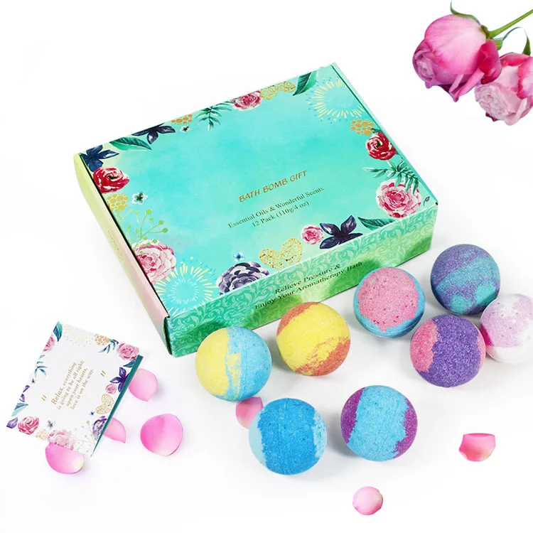 
OEM Private Label Natural Moisturizing Fizzy Bubble Bath Bomb Gift Set for Children and Adult 