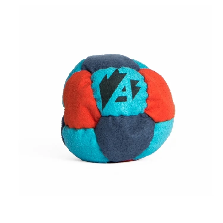 Manufacturer Logo custom mini leather soccer crochet PU Leather with plastic beads and foam beads filled knitted kick ball