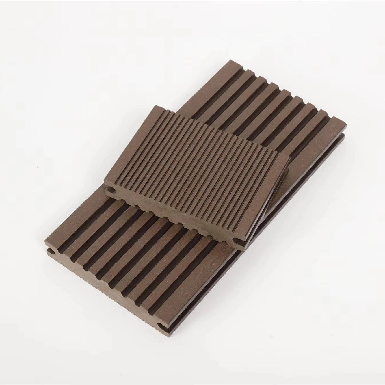 Modern Style Factory Solid Outdoor WPC Decking Tiles Durable 20mm Teak Material Brushed Technics for Garden Application