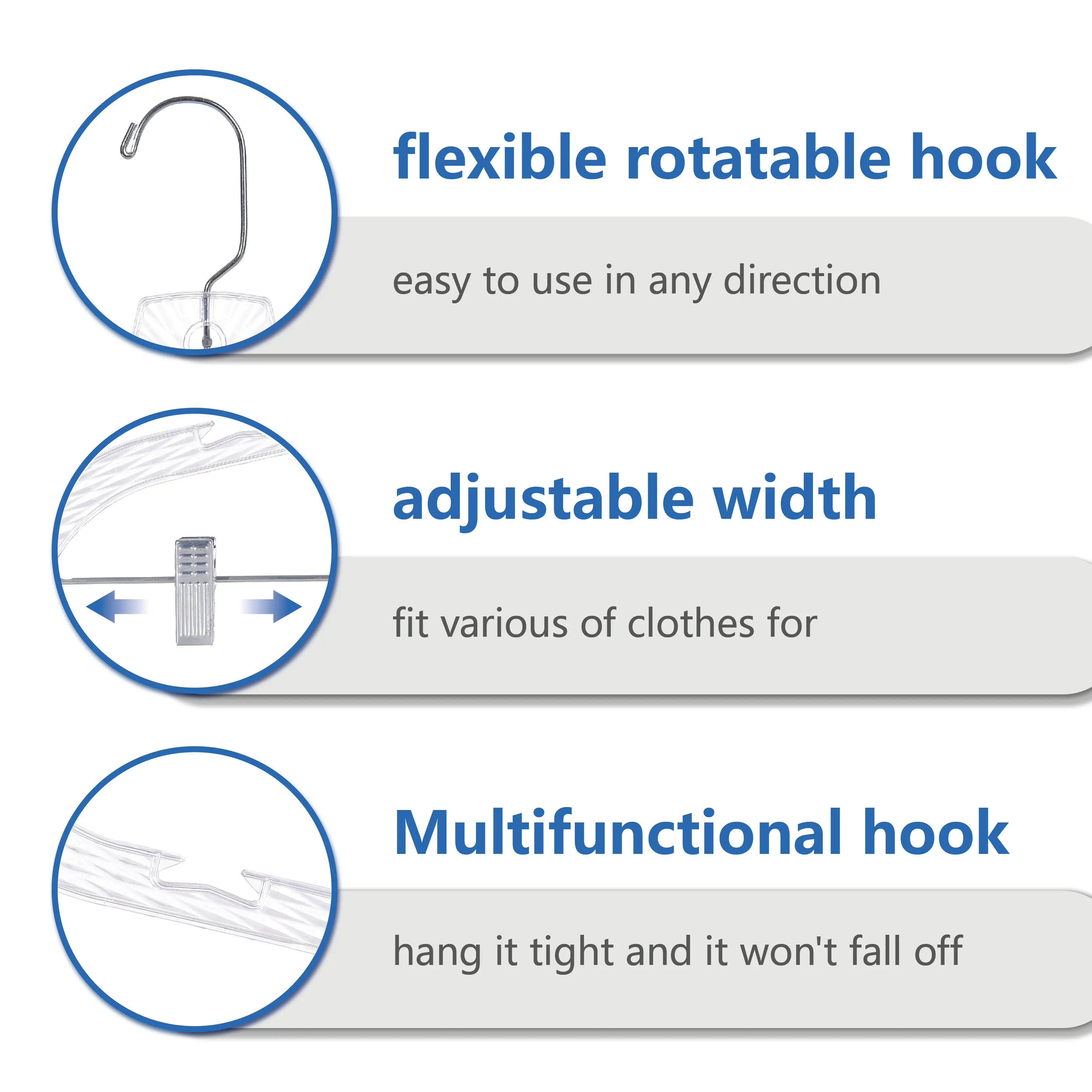 Clothes Hanger Factory Sale Glory Hanger   Transparent with Clip Clothes Crystal Clothes Rack Non slip clear Hanger