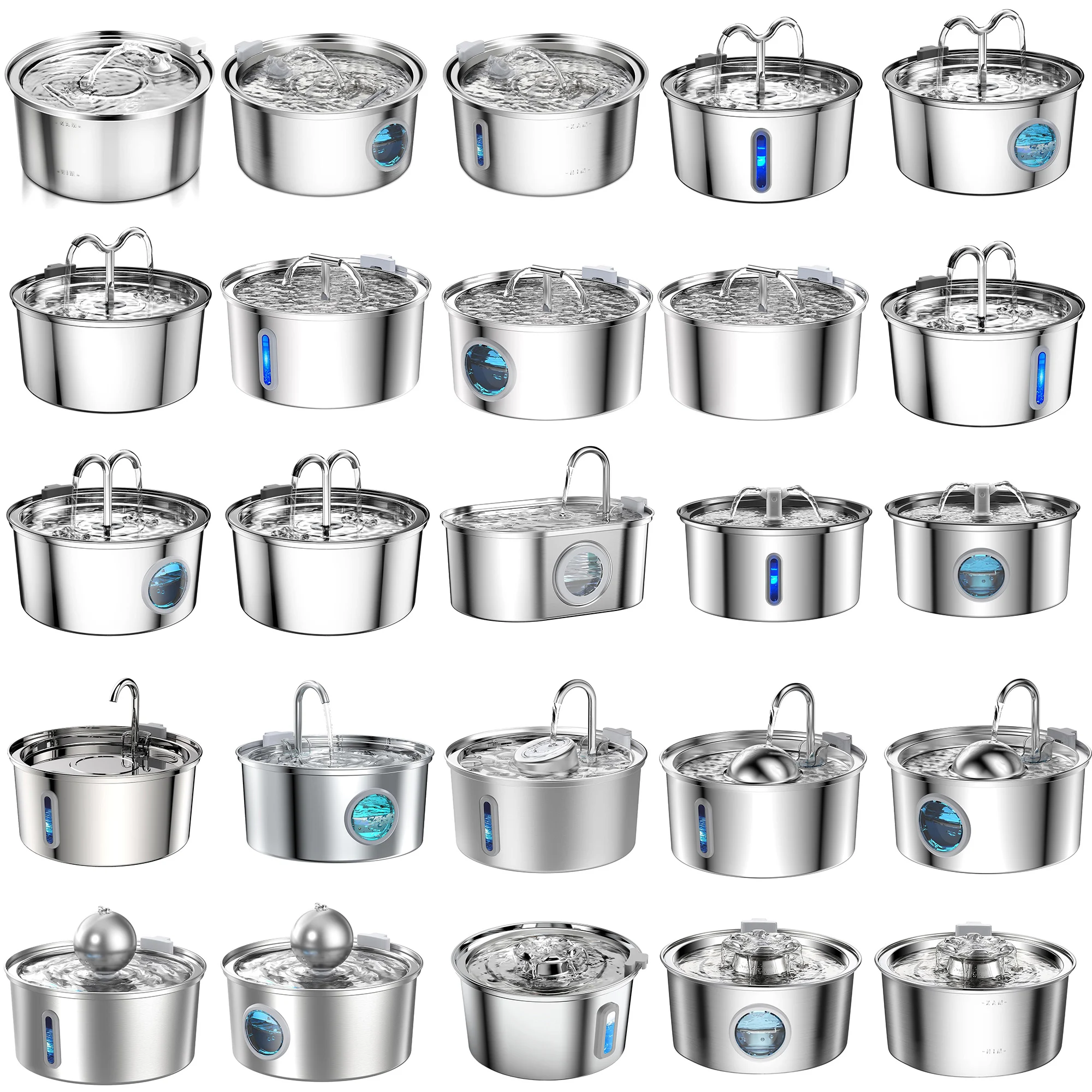 Petwant Wholesale 4L Auto Stainless Steel Cat Dog Water Fountains Double filtration System Ultra-quiet Pump Pet Water Feeder