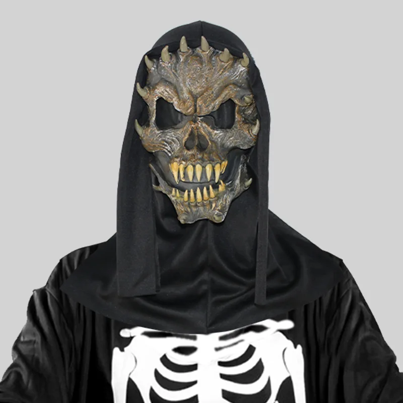 Shocking screams, horror masks, makeup ball scarred faces, Halloween party prank decorations