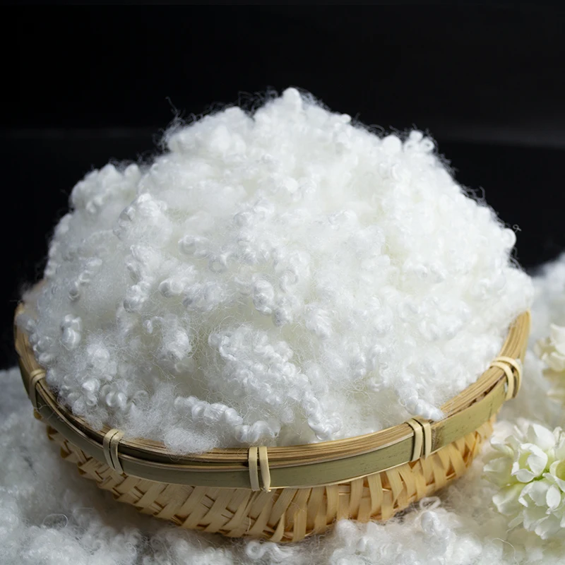 Rongsheng 7D*51mm/64mm virgin polyester staple fiber&pet bottles recycle fiber for furniture
