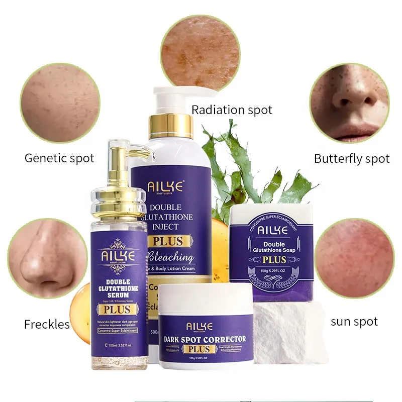 Double Gluta Plus Whitening Body Deep Nourished Brightening Wholesale Travel Skin Care Set (New) for Black Women