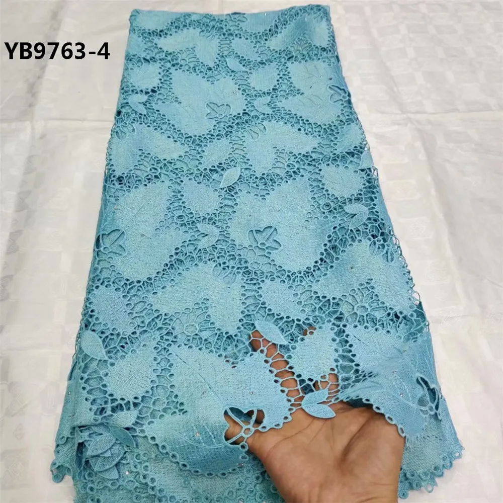 lace dresses Africa french tulle fabric 5 yards colorful water soluble lace fabric