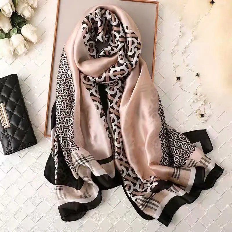 Женский модный Шелковый Атласный длинный шарф на заказ