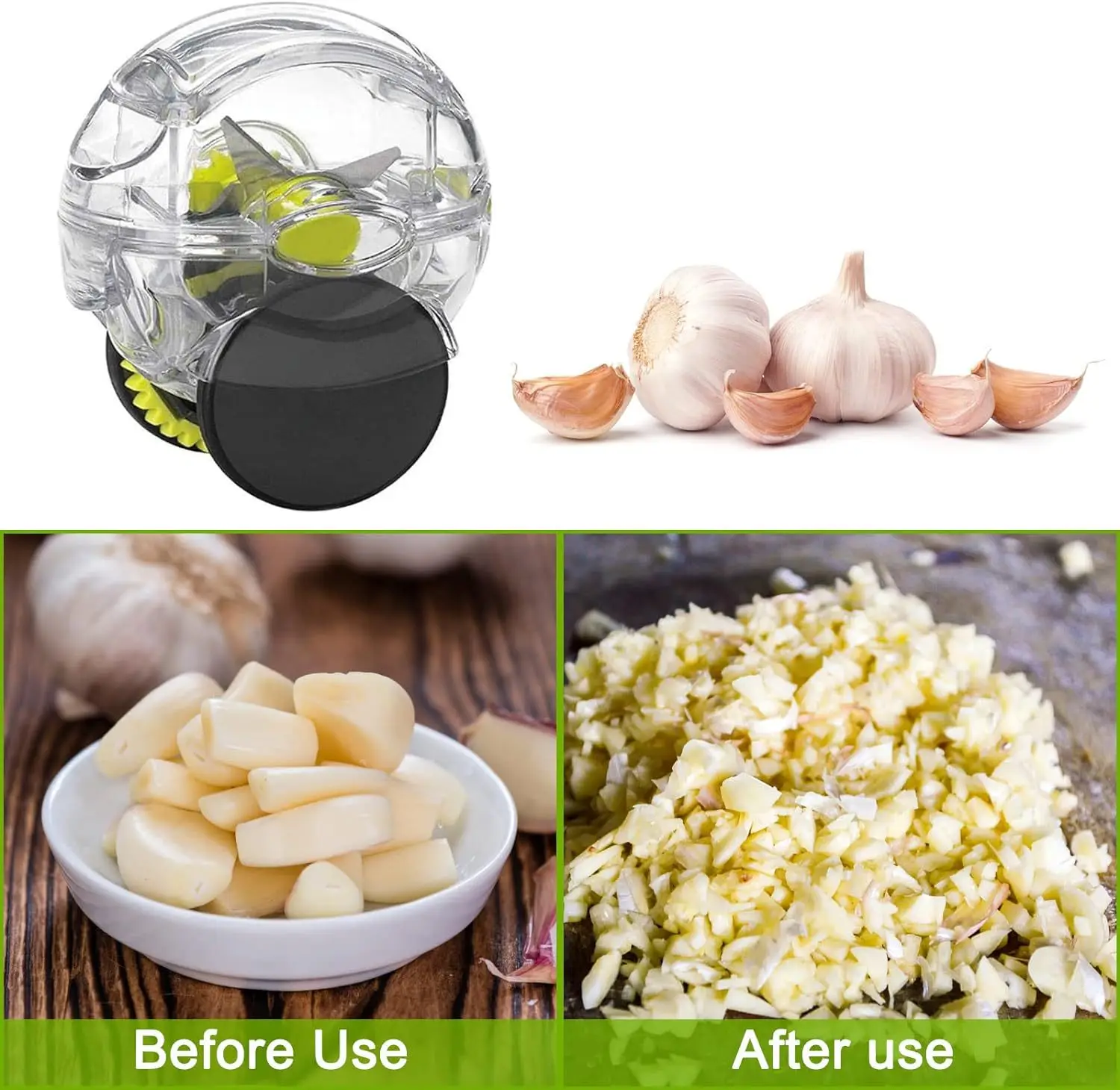 Besafe creative kitchen gadget  plastic mini manual rolling garlic hand chopper masher roller choppers press crusher twister