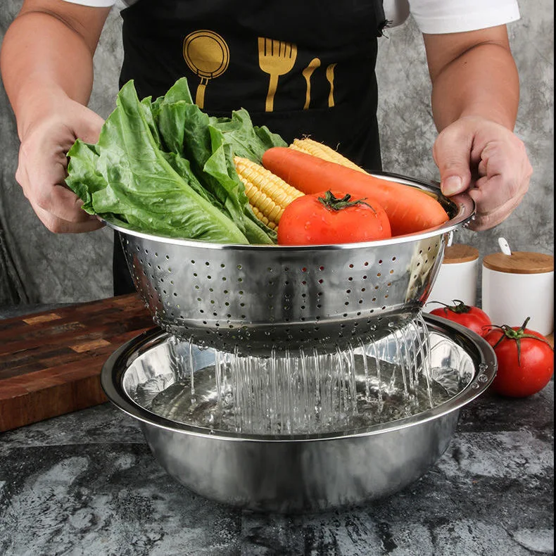 Factory Directly Sell Salad Bowl modern Stainless Steel Mixing basin With Lid personalized metal salad bowl deep mixing bowl