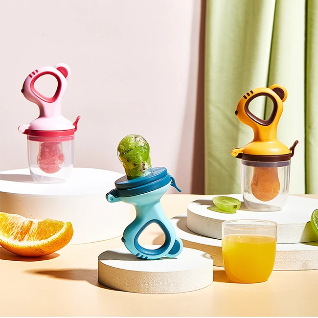 Wholesale factory baby products fruit feeder pacifier fresh food nipple BPA silicone baby fruit pacifier feeding product