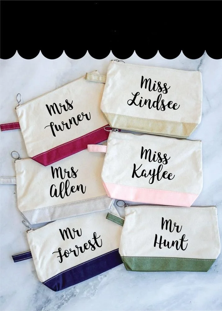 Профессиональная косметичка Monogrammed Beauty сумка для подружки невесты холщовая подарок
